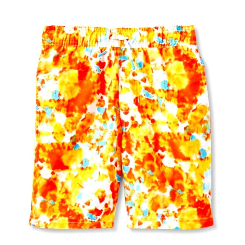Cat & Jack, NWOT, boy's 5T, tie dyed swim trunks with liner and elastic waist.